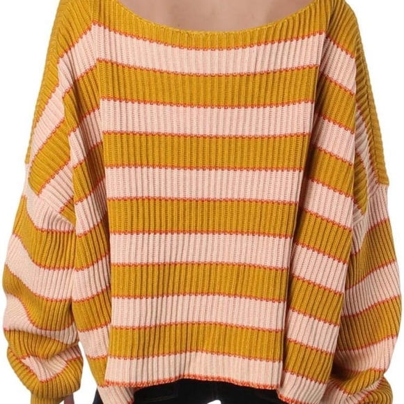 Free people relaxed, striped pullover oversized size L - Picture 13 of 13